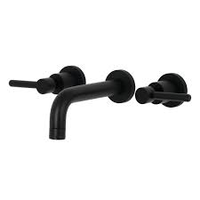 Find tub faucets at wayfair. Kingston Brass Ks8120dl Concord 2 Handle Wall Mount Bathroom Faucet Matte Black Walmart Com Walmart Com