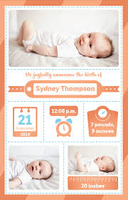 Infographic Baby Announcement Vistaprint Kartu Bayi Foto Bayi Kelahiran Anak
