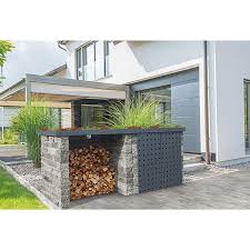 Ehl Mulltonnenbox Grau Anthrazit 150 X 120 X 132 Cm Mit Turen Mulltonnenbox Sandstein Gartenmauer