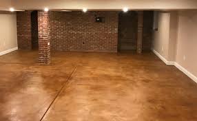 I know you want to know how to paint the basement floor. A Guide To Stained Concrete Basement Floors