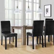 Costway Set Of 2 Black Elegant Design Leather Contemporary Dining Chairs Home Room Formaldining Dining Chairs Leather Dining Room Chairs Leather Dining Chairs