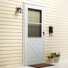 Had to go back to store and go thru b/s to get another screen which had to be ordered, now wait again. Emco 36 In X 80 In 200 Series White Universal Crossbuck Aluminum Storm Door E2xb 36wh The Home Depot Storm Door Aluminum Storm Doors Best Storm Doors