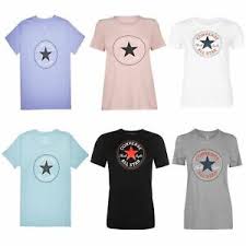 Details About Converse All Star Chuck Taylor Logo T Shirt Womens Top Tee Shirt Athleisure