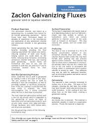 Zaclon Galvanizing Fluxes Datasheet Manualzz Com