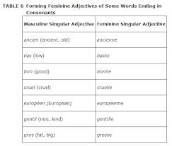 changing masculine to singular feminine