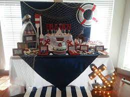 Braden S Baby Shower Catchmyparty Com Sailor Baby Showers Nautical Baby Shower Boy Boy Baby Shower Themes