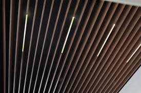 Timber Baffle Ceiling With Gridlux Baffle Ceiling Timber Ceiling Ceiling