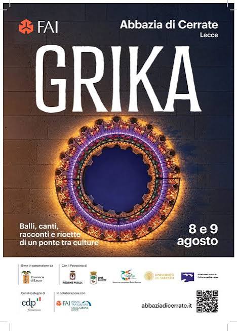 Sabato 8 e domenica 9 agosto all'Abbazia di Cerrate arriva "Grika": balli, canti, racconti e ricette di un ponte tra culture - Corriere Salentino Lecce