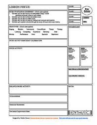 Elementary Music Class Lesson Plan Templates Prek 5th Teacher Lesson Plans Template Music Teacher Lesson Plan Music Teacher Lessons