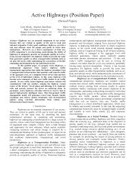 Writing a position paper is outlining your stand on a particular issue being discussed in a certain conference or meeting. Pdf Active Highways Position Paper
