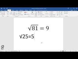 How to type the square root symbol in android How To Type Numbers With The Square Root Symbol In Word Youtube