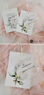 Ivory Floral Layered Vellum Wedding Invitations With Ribbons Swpi083 Stylishwedd In 2020 Wedding Invitation Ribbon Wedding Invitations Spring Wedding Invitations