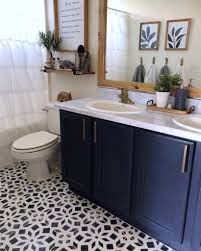 Picking the right material for your space is easy with our helpful buying guides and inspiring ideas. Bathroom Makeover Phase 2 Chalk Painted Linoleum Floors Diy Bathroom Makeover Painting Linoleum Floors Linoleum Flooring