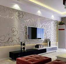 Desain Contoh Gambar Wallpaper Dinding Rumah Minimalis Untuk Ruang Keluarga Modern Wallpaper Living Room Wallpaper Living Room Room Wallpaper Designs