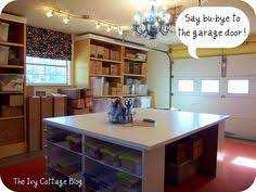 Fixer upper's joanna gaines installed a large vintage sideboard with extra storage in this dining room and filled it with craft supplies. 37 Garage Craft Room Ideas Craft Room Craft Room Office Craft Room Organization