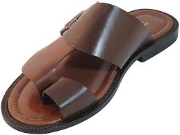 Men S Davinci Italian Leather Push Toe Sandals 1099 40 Eu 7 Us Brown Italian Leather Sandals Mens Leather Sandals Leather Slippers