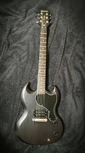 Matte Black Acoustic Electric Guitar 2011 Epiphone Sg Jr In Worn Black Matte Black Flat Black