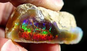 A Rainbow Natural Wolo Natural Opal From Ethiopia Minerals And Gemstones Gems And Minerals Opal