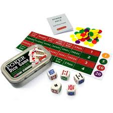 Poker dice are dice which, instead of having number pips, have representations of playing cards upon them. Pocket Poker Brimtoy