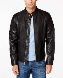 Guess Men S Abram Faux Leather Moto Jacket Coats Jackets Men Macy S Motorcycle Jacket Mens Mens Jackets Guess Men