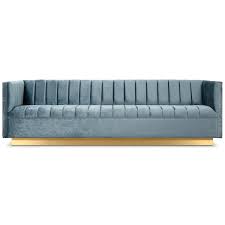 Available in four gorgeous colors, its soft and dark teal fabric upholstery is adorned with button tufting. Mid Century Inspired Sofa In Channel Tufted Velvet Modshop Modshop
