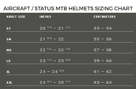 100 Aircraft Helmet Size Chart