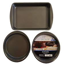 Set Of 3 Mainstays Non Stick Cake Pan Set Rectangular 13 X 9 X 2 Cake Pan Set Cake Pans Pan Set