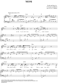 Mom Sheet Music Digital Sheet Music Country Music Songs