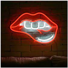 Red Lip Neon Lights Neon Signs Sign Lighting Neon Wall Signs