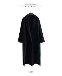Áo khoác len màu đen nữ mùa đông dài trên đầu gối quai bóng hình đôi áo len  cashmere làm bằng tay | Lumtics | Lumtics - Đặt hàng cực dễ -
