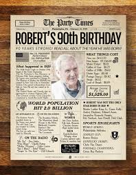 90th Birthday Celebration Ideas For Grandma 90th Birthday Newspaper Poster 90th Birthday Gift For Grandad Or Grandma 1930 Birthday 90th Birthday Decorations Printable Back In 1930 90th Birthday Decorations 90th Birthday Gifts 90th Birthday