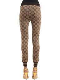 Influential, innovative and progressive, gucci is reinventing a wholly modern approach to fashion. Gucci Gg Jacquard Wool Leggings In Beige Natural Lyst