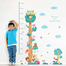 Buy Decalmile Animals Tree Height Chart Kids Wall Stickers