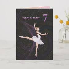 Age 7 A Ballerina Birthday Card Zazzle Com Ballerina Birthday Birthday Cards Kids Birthday Party Invitations