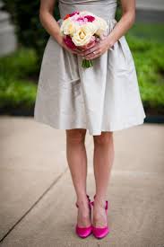 Hot Pink Shoes And Taupe Dresses Pink Heels Wedding Wedding Dress Shoes Short Black Bridesmaid Dresses
