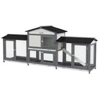 PawHut 90.5" Wooden Rabbit Hutch Bunny Cage Pet Playpen ...