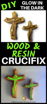 Using Glow In The Dark Powder In A Wood And Resin Crucifix Wood Crosses Diy Resin Tutorial Glow In The Dark