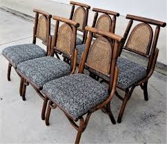 6 True Vintage Bamboo Rattan Cane Back Asian Chinoiserie Pagota Dining Chairs Dining Chairs Chair Dining Room Table Chairs