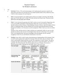 Read this article, and you will find many useful tips on how to write a paper with your reaction. Directions For All Three Reaction Papers On