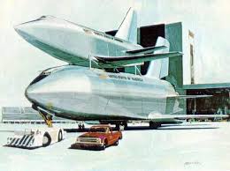 Sales in the space age 7 33 rpm early 1960s advertising. Early Space Shuttle Concept Note Cockpit In Lower Launch Vehicle Which Was Un Manned In Later Version Space Shuttle Space Travel First Space Shuttle