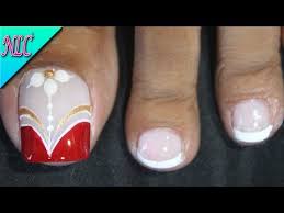 Como podéis ver en la imagen, la mayoría de los diseños que os proponemos son con lunares, ya que son muy sencillos de hacer con. Flowers And French Nail Art Diseno De Unas Para Pies Flores Y Frances Muy Facil Nlc Youtube Unas Manos Y Pies Unas Pies Decoracion Arte De Unas De Pies