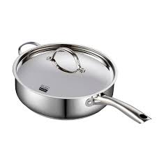 How to use stainless steel pans. Cooks Standard Classic 5 Qt Stainless Steel Saute Pan With Lid 02523 The Home Depot