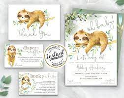 Sloth Baby Shower Etsy