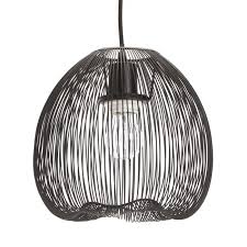 Suspension Design Metal Noir Lussiol Cage 1 Lumiere S D 45 Cm Metal Noir Suspension Metal Noir Et Cage