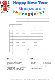 New Year S Crossword Puzzle Printable Activities Printable Activities For Kids New Years Activities