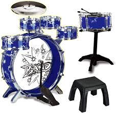With an 8×13 inch bass drum, a. Amazon Com 12 Piece Kids Jazz Drum Set 6 Drums Cymbal Chair Kick Pedal 2 Drumsticks Stool Little Rockstar Kit To Stimulating Children S Creativity Ideal Gift Toy For Kids Teens