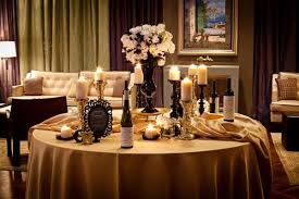 Black And Gold Table Covers Chocolate Wine Elizabeth Anne Designs The Wedding Blog Black And Gold Centerpieces Gold Wedding Centerpieces Gold Centerpieces