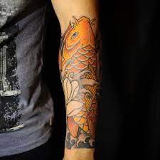 Traditional Japanese Koi Fish Tattoo On The Forearm Koifish Koi Fish Tattoo Koi Fish Tattoo Design Tattoo Designs