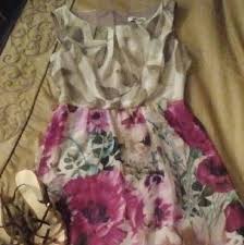 Sold Dress Barn Chiffon Floral Dress Floral Chiffon Dress Fit Flare Dress Clothes Design