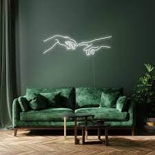 Creation Neon Sign Abstract Light Modern Art Neon For Home Abstract Wall Art Beginning Led Art Neon Michelangelo Neon Lights Bedroom Neon Signs Home Neon Sign Bedroom
